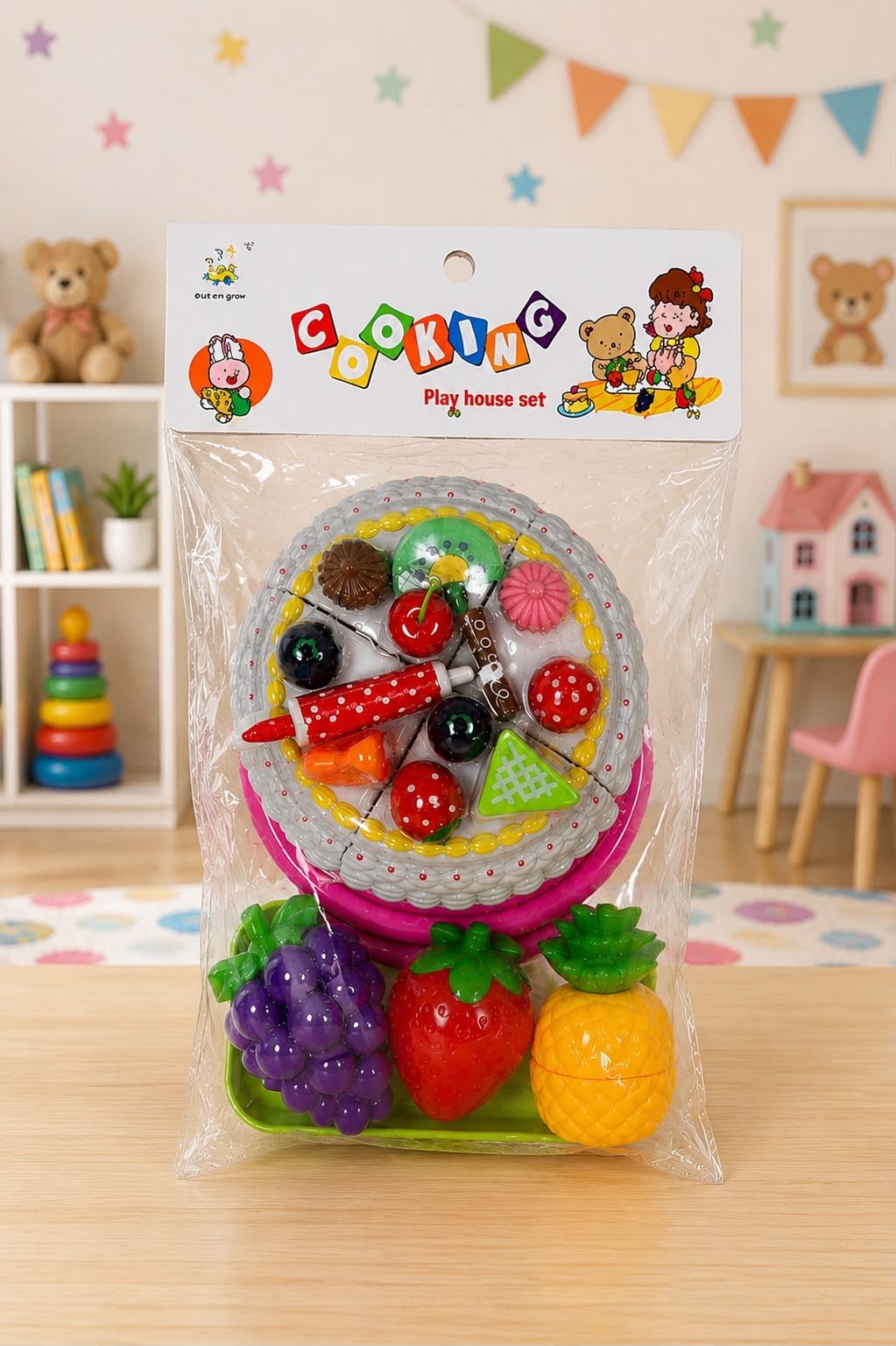 Blister de juego de cocina con torta
