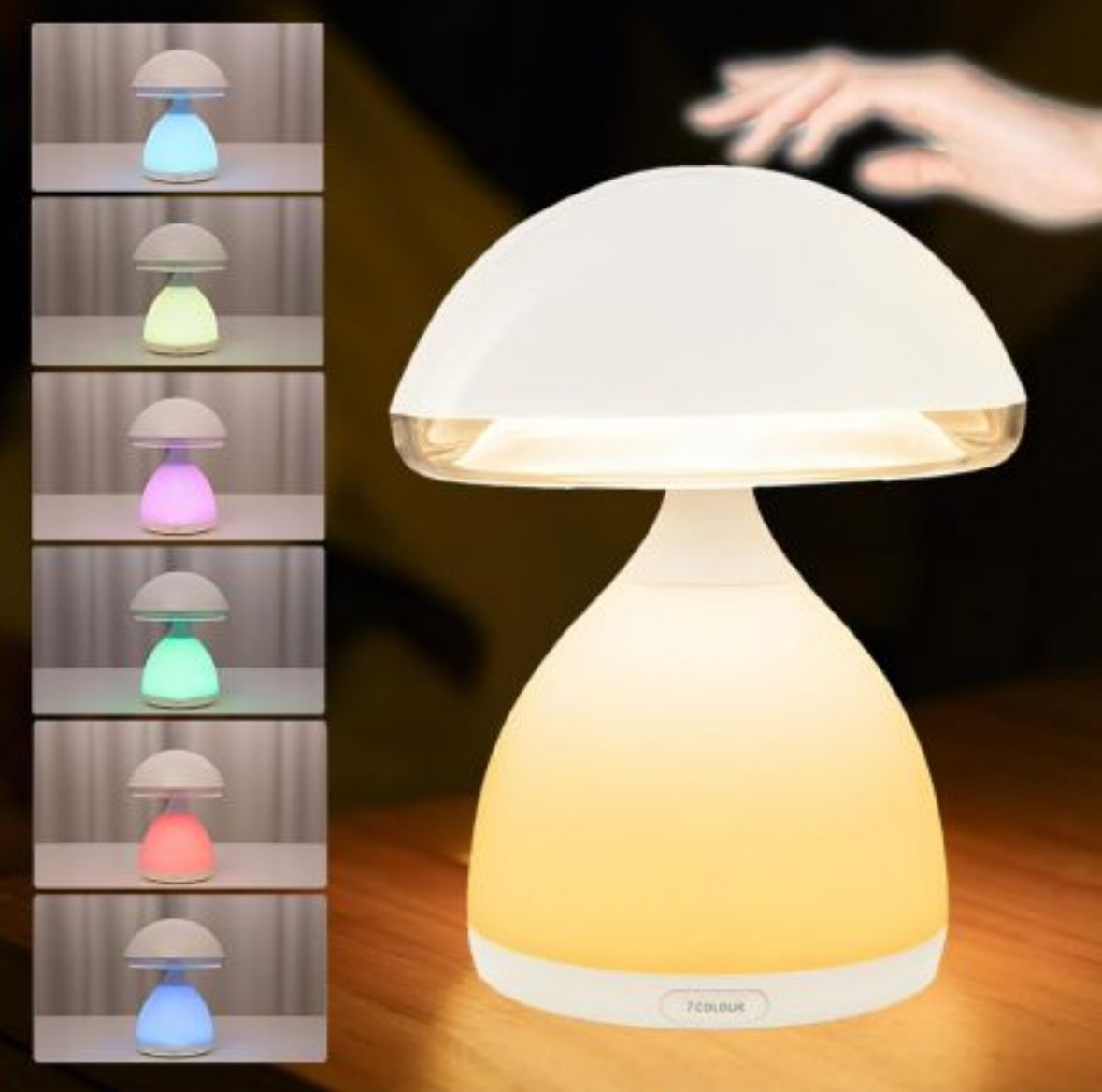 Lámpara led, hongo 7 colores